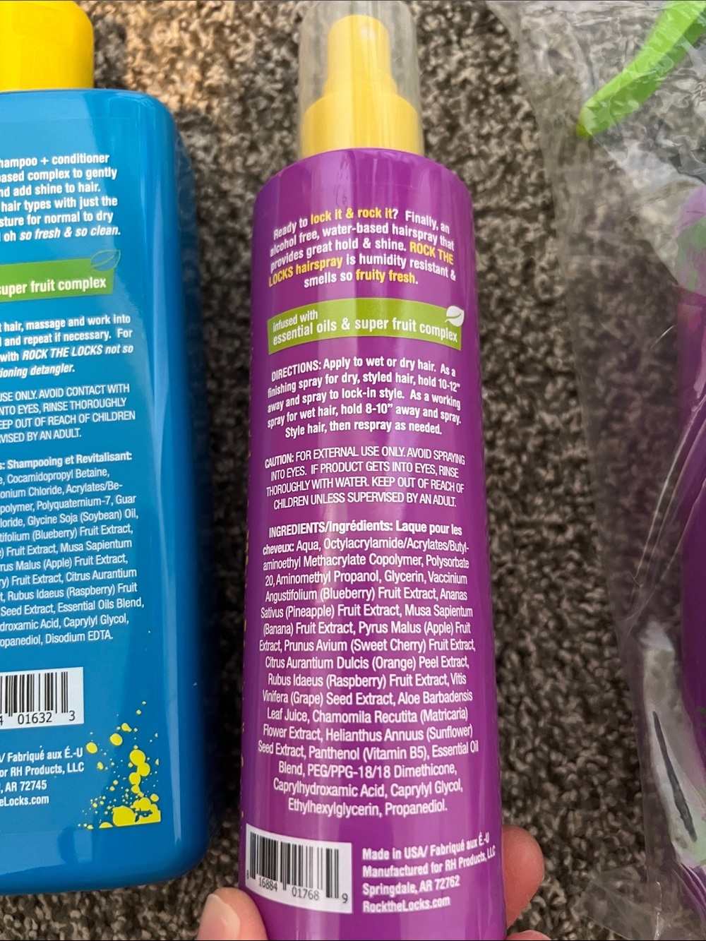 BNWT Rock the Locks Hair Care Trio (shampoo/conditioner, hairspray, detangler) - Picture 5 of 7